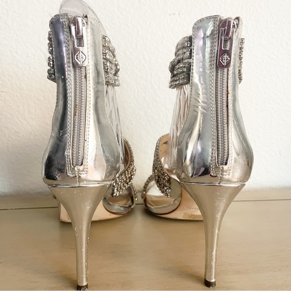 Antonio Melani silver rhinestone bling strappy heels size 8 - Picture 7 of 11